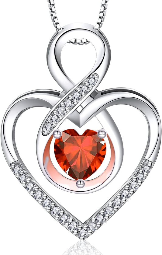 RIVIKO Infinity Heart Symbol Necklace for Women 925 Sterling Silver Love Heart Pendant Valentine's Day Mother's Day Anniversary Birthday Christmas Jewelry Gifts for Women Mom Wife Sister Her Friends