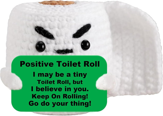 Mens Gifts Ideas Funny Encouragement - Handmade Crochet Toilet Roll Gift to Cheer Up Friend, Coworker, or Loved One, Cute Present for Him Birthday Graduation Stocking Stuffers Christmas White Elephant