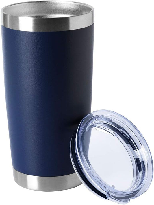 HASLE OUTFITTERS 20oz Tumblers Bulk Stainless Steel Cup with Lid Double Wall Vacuum Insulated Coffee Mug for Cold & Hot Drinks 1 Pack, Navy