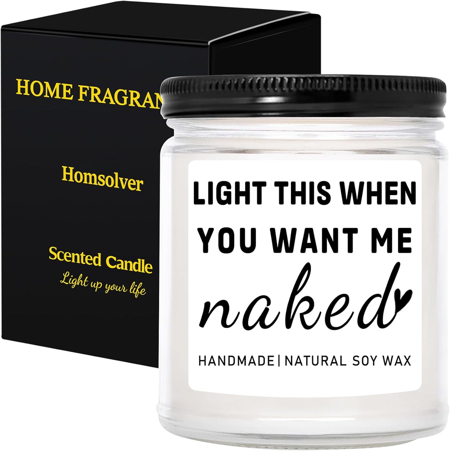 Homsolver Gifts for Boyfriend Husband Men Couples, Funny Birthday Anniversary Wedding Valentines Christmas Romantic Gifts for Boyfriend, Husband, Men, Naughty Unique Lavender Candle