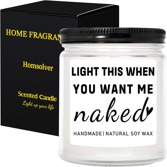 Homsolver Gifts for Boyfriend Husband Men Couples, Funny Birthday Anniversary Wedding Valentines Christmas Romantic Gifts for Boyfriend, Husband, Men, Naughty Unique Lavender Candle