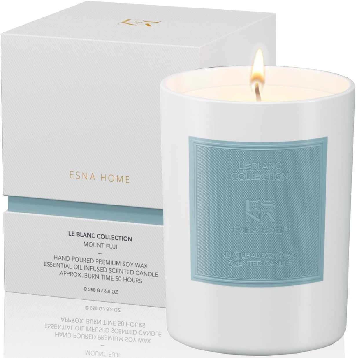 Christmas Leblanc Mount Fuji Luxury Aromatherapy Candles | 8.8oz Natural Essential Oil Soy Votive | 50H Long Burn | Home Scented Decor | Meditation & Holiday Gifts for Women