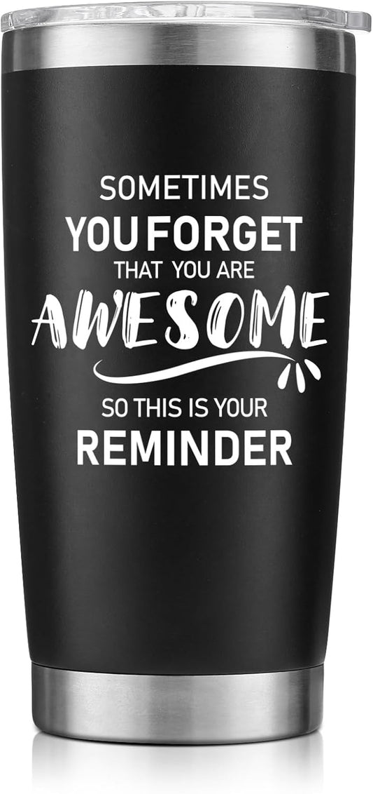 NOWWISH Gifts for Men, Inspirational Gift Tumbler, Birthday Gifts for Men Dad Father Husband Boyfriend Best Friend - Black 20oz