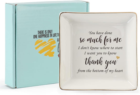 HOME SMILE Ceramic Ring Dish Jewelry Tray for Mom Sister Friends