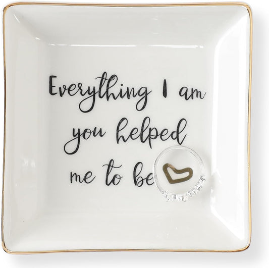 HOME SMILE Ceramic Ring Dish Jewelry Tray for Mom Sister Friends