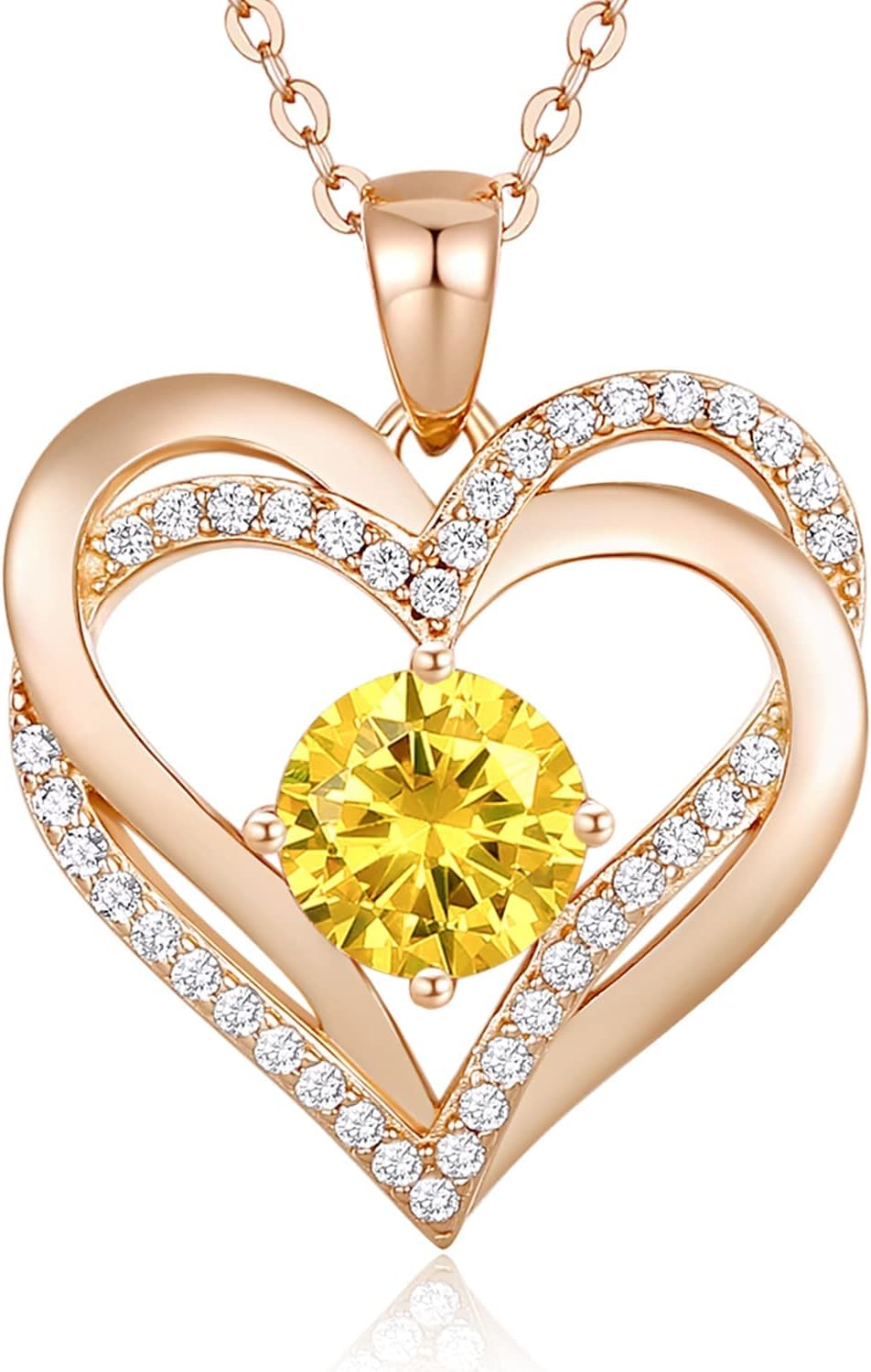 LOUISA SECRET Love Heart Birthstone Necklaces for Women, Birthday Gift for Women, Anniversary Jewelry for Wife Her, 925 Sterling Silver Pendant Necklace, Mother's Day Gift