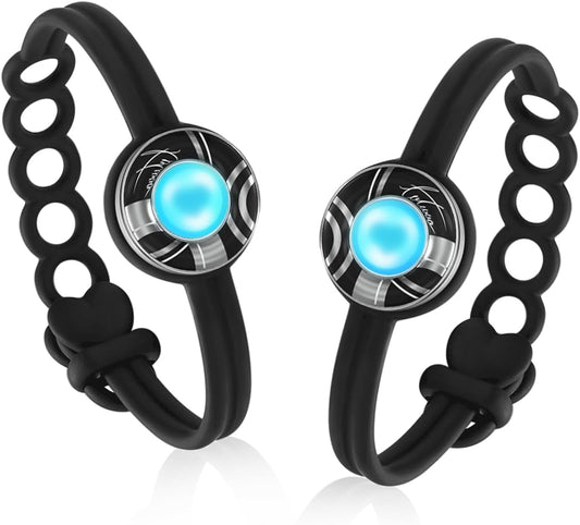 Long Distance Touch Bracelets, Light up & Vibration for Love - Pair of Couples Bracelets Long Distance Relationship Gifts for Girlfriend, Mother-Daughter, Sisters Bluetooth APP Set Up Pairing Jewelry