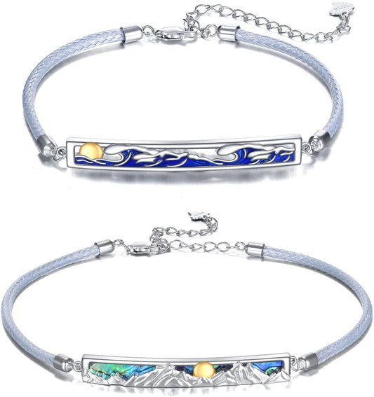 Couples Bracelets for Women Men 925 Sterling Silver Couple Friendship Bracelets Matching Jewelry