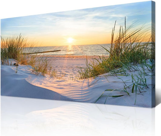 Wapluam Wall Decorations For Living Room Canvas Wall Decor For Bedroom Modern Fashion Office Wall Art Ocean Beach Wall Painting Blue Sea Landscape Pictures Artwork Canvas Prints Home Decor mural