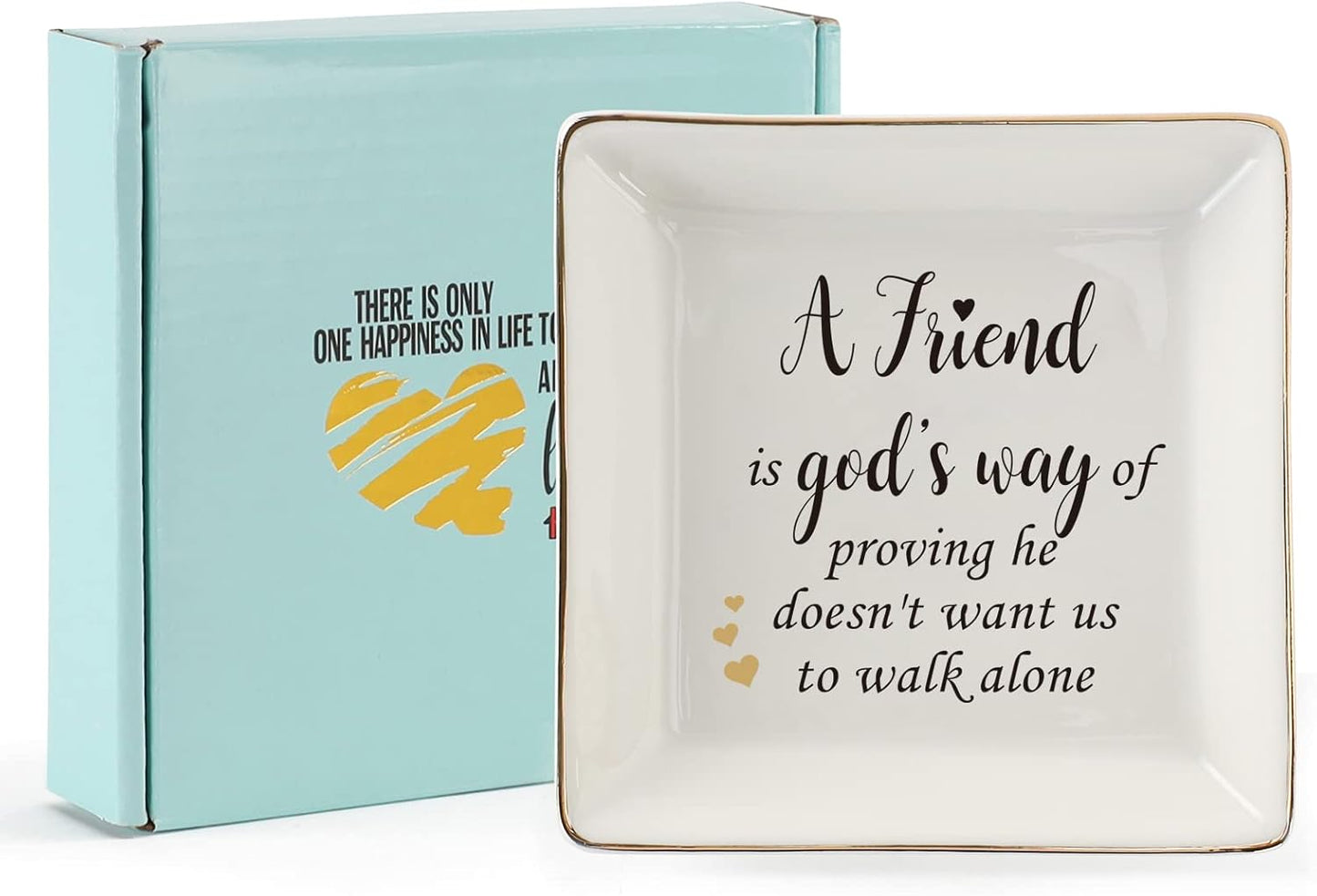 HOME SMILE Ceramic Ring Dish Jewelry Tray for Mom Sister Friends