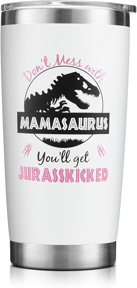 NOWWISH Mom Coffee Tumbler - Gifts for Mother-in-Law, Wife, New Mom - Birthday and Mother's Day Gift from Daughter Son - White 20 Oz