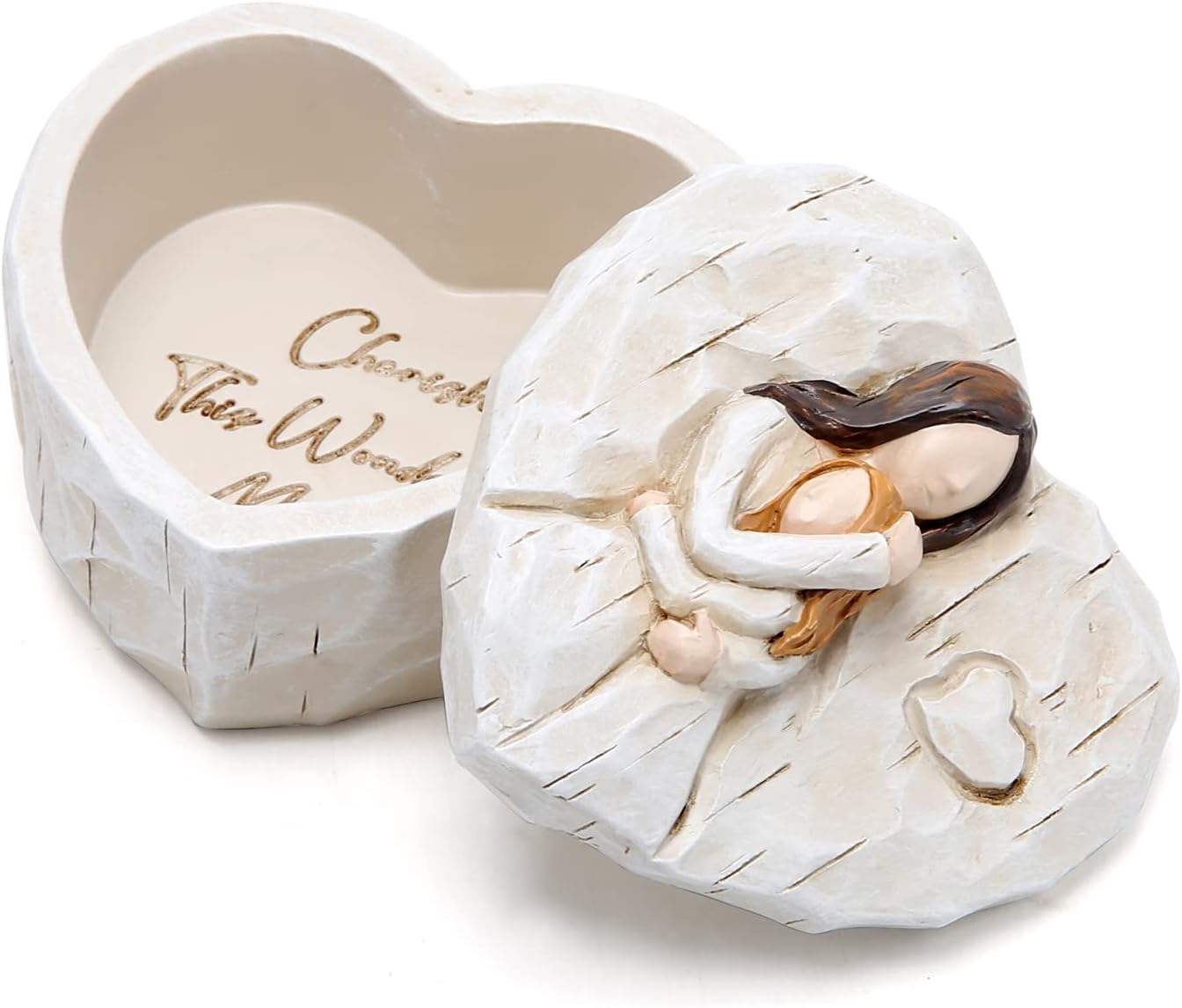 Hodao Mothers Day Jewelry Keepsake Box Sculpted Hand-Painted Memorial Box Anniversary Sweet Mother's Day Gifts Jewelry Home Decor Table Decorations Birthday Gifts For Mom, Grandma, Women