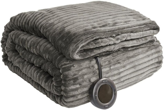 Heated Blanket Full Size 72"x84",ETL Certification-6 Heating Levels Electric Blanket&1-10 Hour Auto Off,Machine Washable Heating Blanket(Grey)