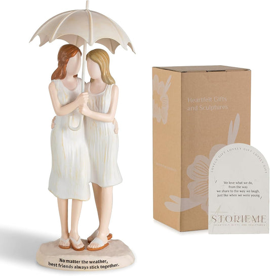 Best Friend Birthday Gifts for Women - Friendship Christmas & Birthday Gift for Bestie BFF - Resin Sister Figurines