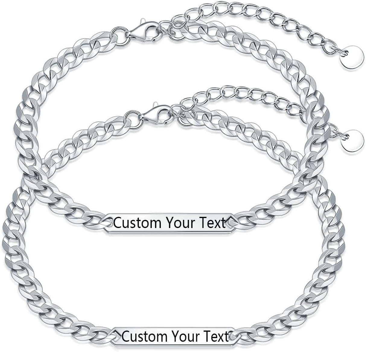 Couples Bracelets for Women Men 925 Sterling Silver Couple Friendship Bracelets Matching Jewelry