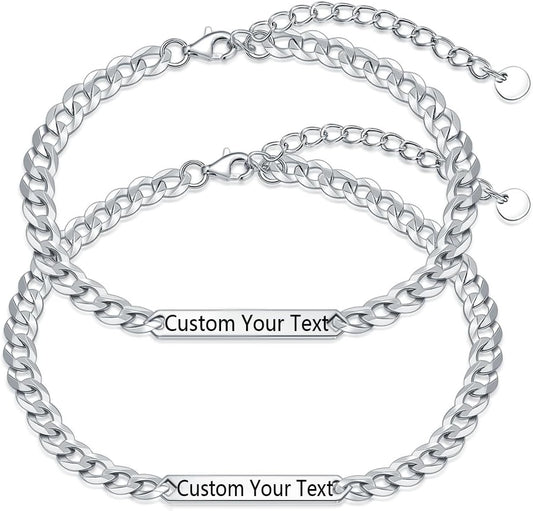 Couples Bracelets for Women Men 925 Sterling Silver Couple Friendship Bracelets Matching Jewelry