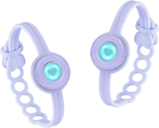 Long Distance Touch Bracelets, Light up & Vibration for Love - Pair of Couples Bracelets Long Distance Relationship Gifts for Girlfriend, Mother-Daughter, Sisters Bluetooth APP Set Up Pairing Jewelry