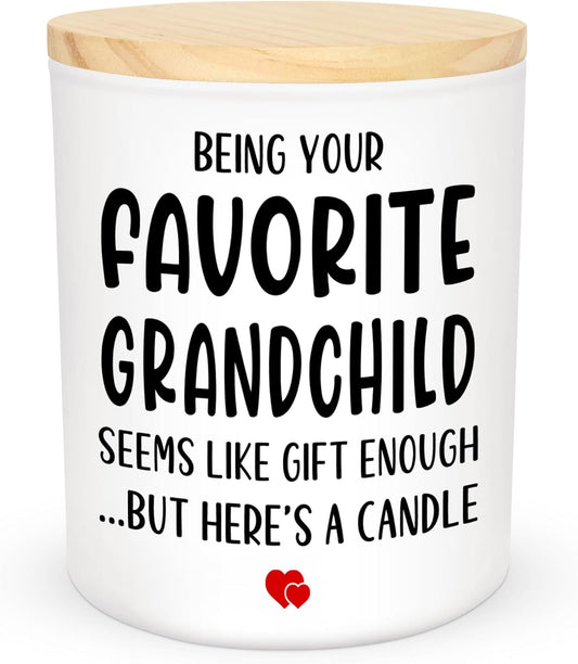 TEEZWONDER Grandma Gifts from Granddaughter Grandson Grandkids – Scented Candle Vanilla Lavender 10oz – Christmas Birthday Gifts for Grandmas Grandpa Papa Grammy Mimi Nini Nana