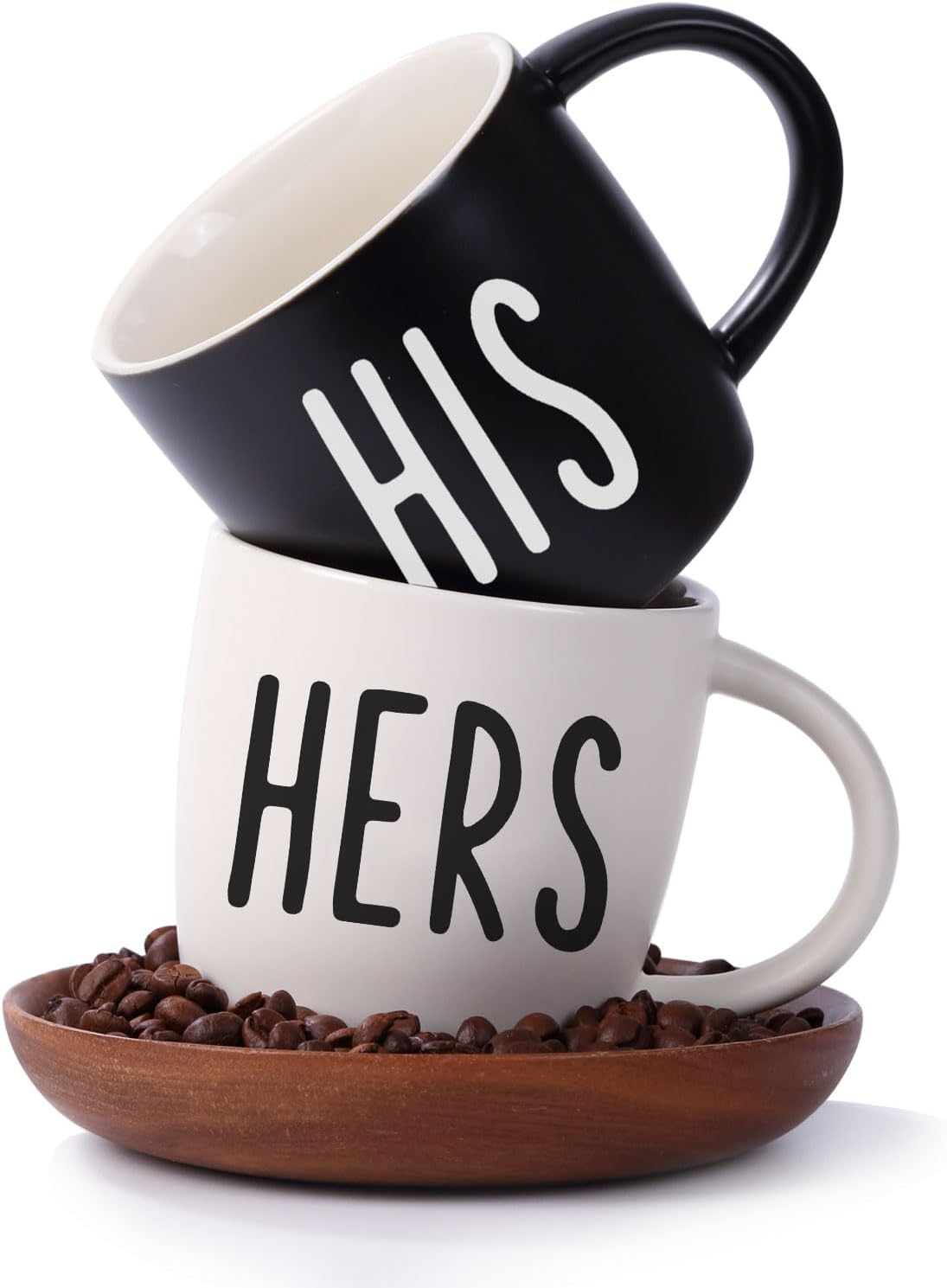 His And Hers Mugs Set Of 2 Coffee Mug 12 Ounce, Cute Matching Coffee Mug Couples for Anniversary, Wedding,Engagement， His and Her Gifts