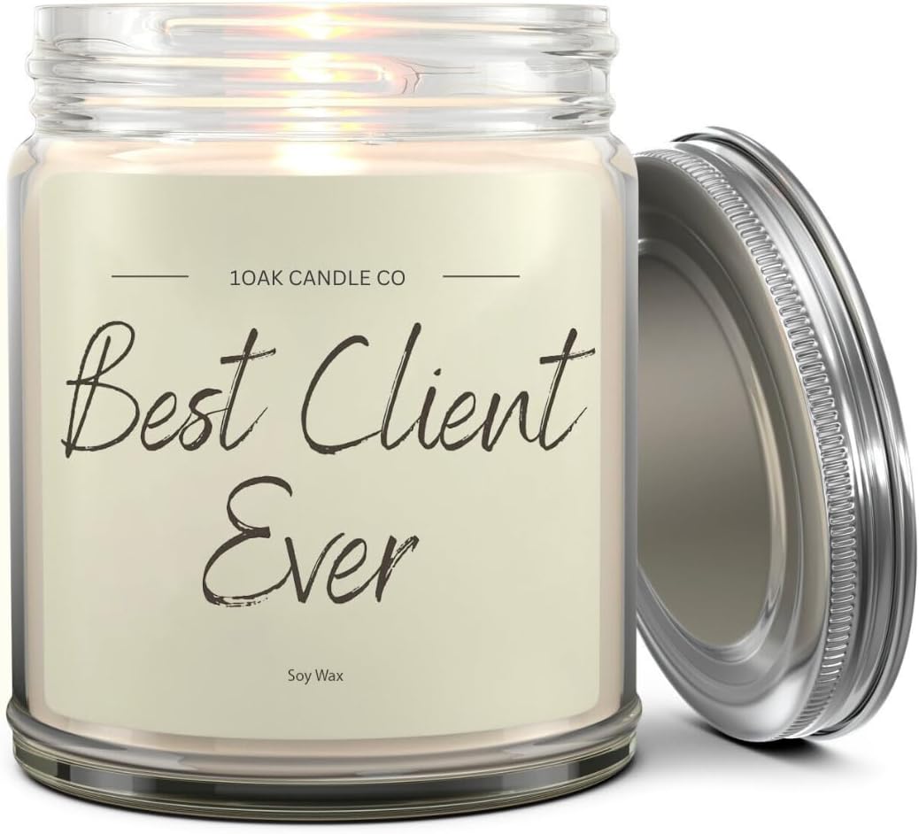 1OAK Vanilla Scented Candles - Appreciation Gifts for Clients - Client Candle - Thank You Client Gifts for Corporate Women, Men, Hairdresser, Lawyer, Realtor, Real Estate Agent, Paralegal, Attorneys