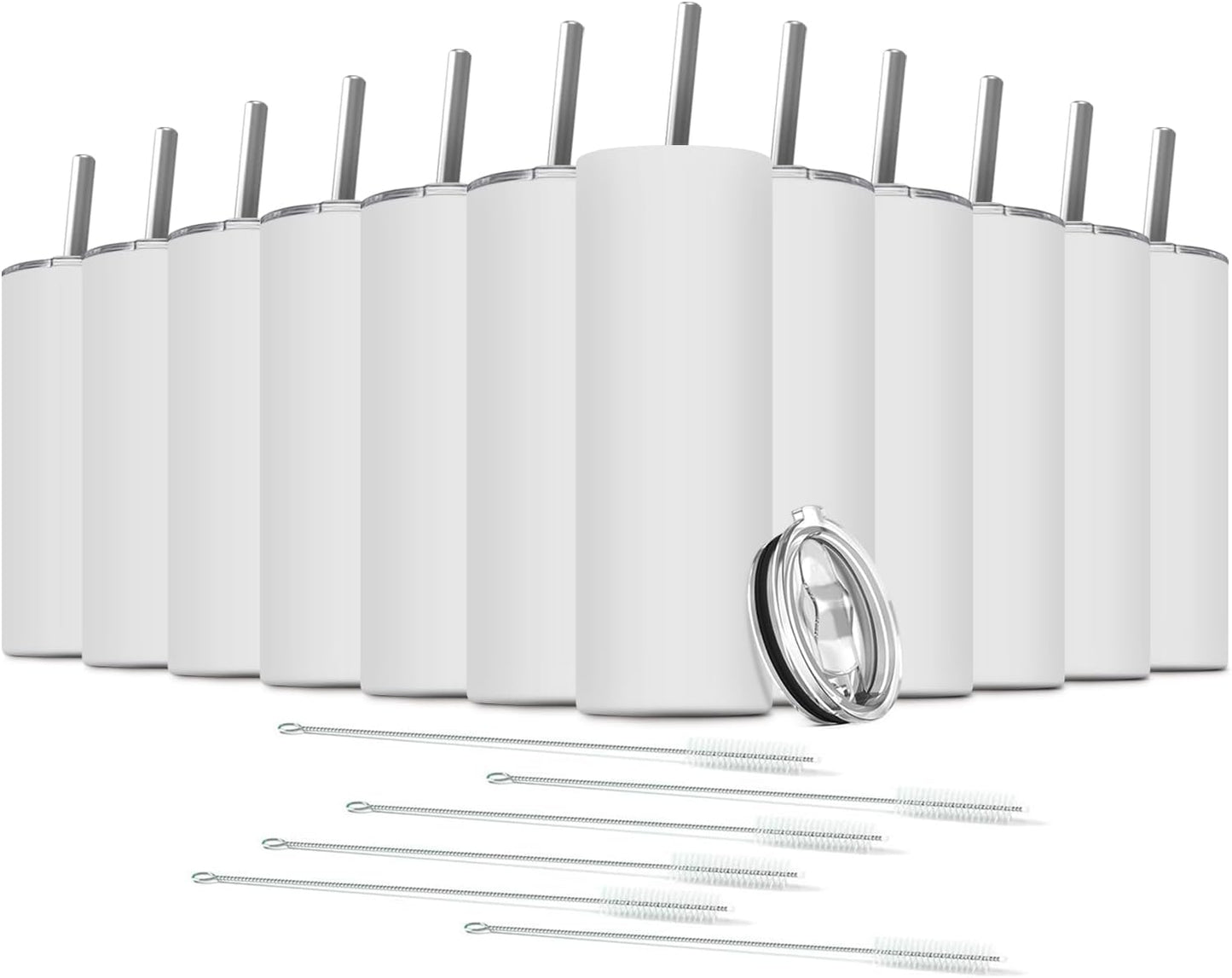 Tumbler with Straw and Lid, Insulated Coffee Travel Mug Tumbler 20 oz Stainless Steel Double Wall Reusable for Iced Drink, Women and Men Gift, Home Office, Outdoor