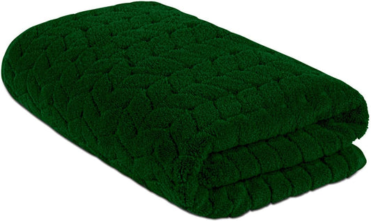 BAGNO MILANO Turkish Bath Towels, Soft Plush Jacquard Luxury Bath Towels, Quick Dry Towel Set (Royal Green, Bath Sheet)