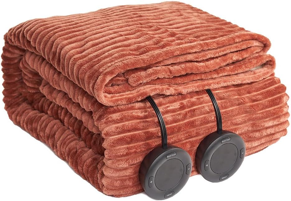Heated Blanket King Size 100"x90",ETL Certification-6 Heating Levels Electric Blanket&1-10 Hour Auto Off,Heating Blanket with Dual Controller (RED)