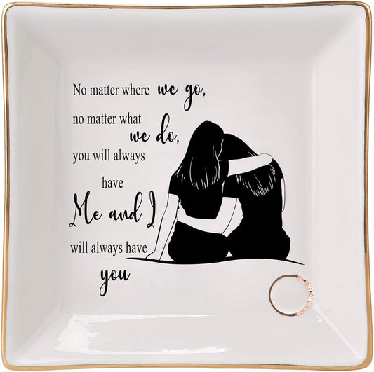 HOME SMILE Ceramic Ring Dish Jewelry Tray for Mom Sister Friends