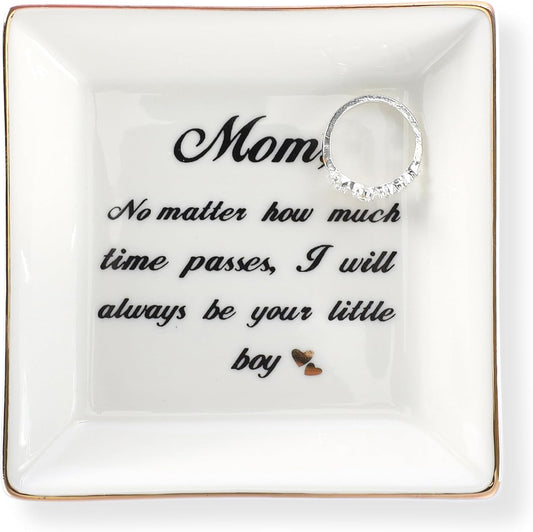 HOME SMILE Ceramic Ring Dish Jewelry Tray for Mom Sister Friends