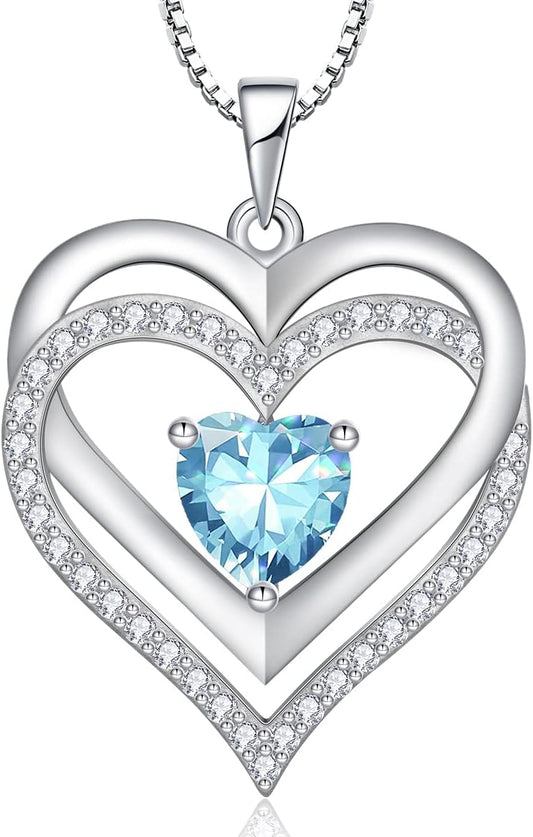 RIVIKO Infinity Heart Symbol Necklace for Women 925 Sterling Silver Love Heart Pendant Valentine's Day Mother's Day Anniversary Birthday Christmas Jewelry Gifts for Women Mom Wife Sister Her Friends