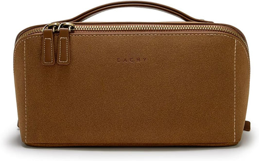 EACHY Travel Makeup Bag,Large Capacity Cosmetic Bags for Women,Waterproof Portable Pouch Open Flat Toiletry Bag Pattern Makeup Bag