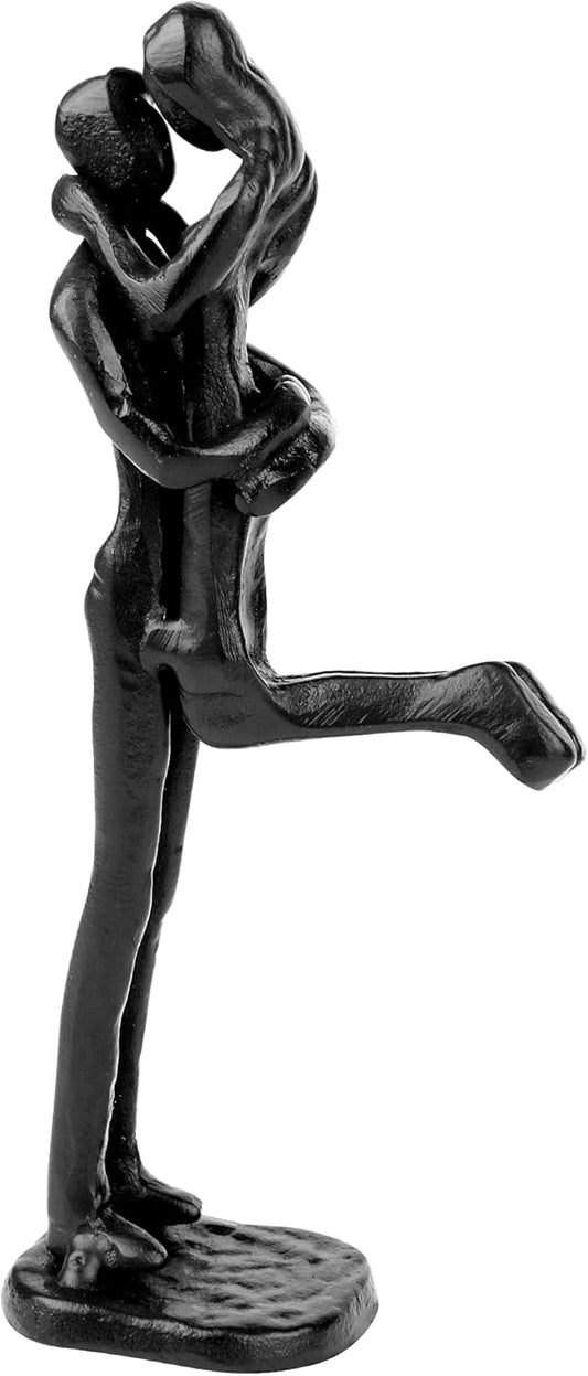 Anniversary, Wedding Gifts - Affectionate Couple Statue Happy Hugging Iron Sculpture, Modern Home Decorative Figurine, Gifts for Couple Women Men 6th Anniversary Christmas