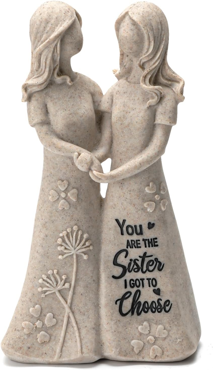 INLOMEM Friendship Gifts for Best Friends Women - Resin Sister Figurines Best Friend Sister Birthday Gift Ideas Unique Gifts for Sisters from Sister - Hand-Painted Figure (Granite)
