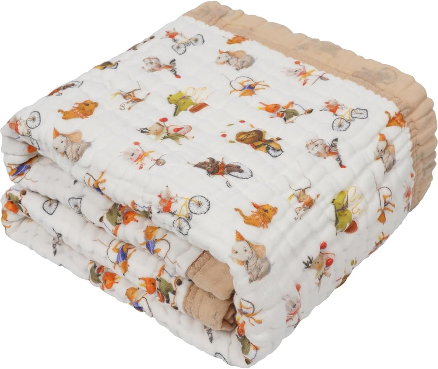 Organic Cotton Muslin Baby Blanket for Boys and Girls - Luxurious Soft Toddler Quilt for Swaddling - Gender Neutral Blankets Makes a Great Circus