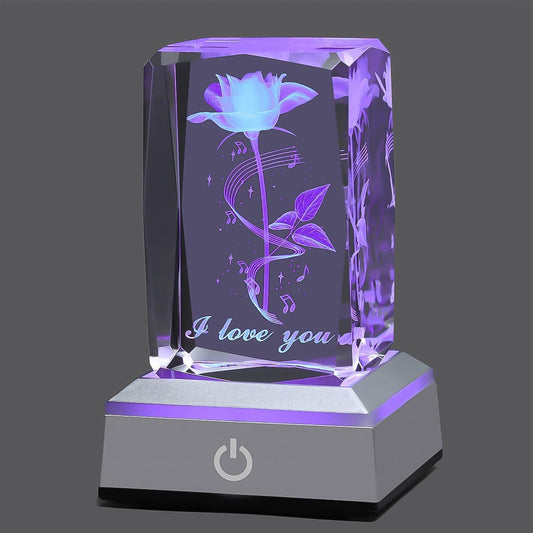 hochance 3D Moon Crystal Multicolor Nightlight - I Love You Decolamp,Perfect Valentines Gift Ideas for Her My Girlfriend Wife Mom - Unique Anniversary Birthday Presents