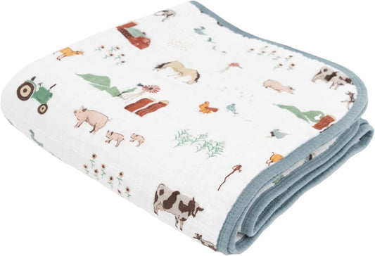 Little Unicorn Original Premium Cotton Quilt | Multi-Layered & Extra-Soft Muslin Fabric |for Babies & Toddlers (Farmyard)