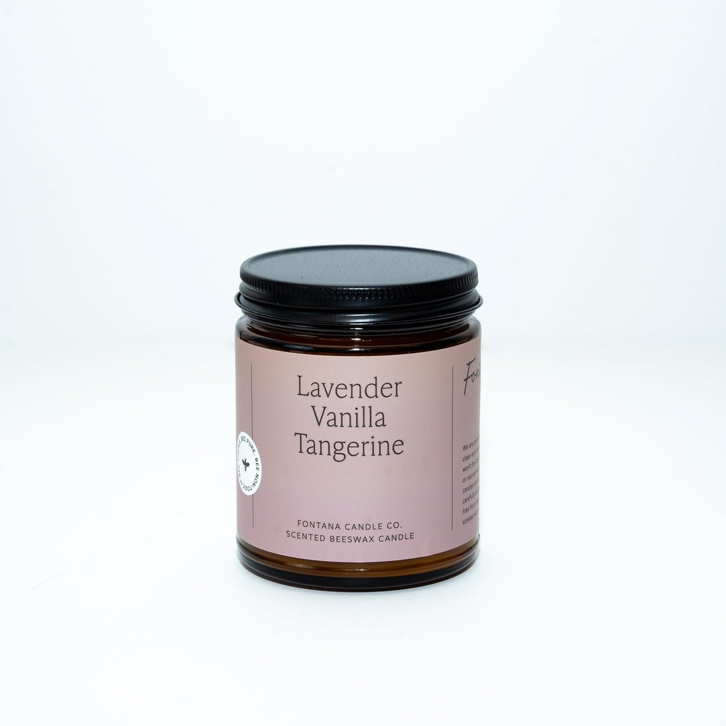 Fontana Candle Co Wood Wick Beeswax Jar Candles, Lavender Vanilla Tangerine - Made with Coconut Oil & Pure Essential Oils – Clean Burn, Long Lasting and Non-Toxic Candles for Home & Room Decor