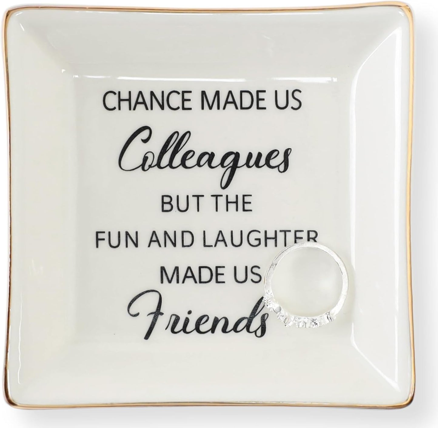 HOME SMILE Ceramic Ring Dish Jewelry Tray for Mom Sister Friends