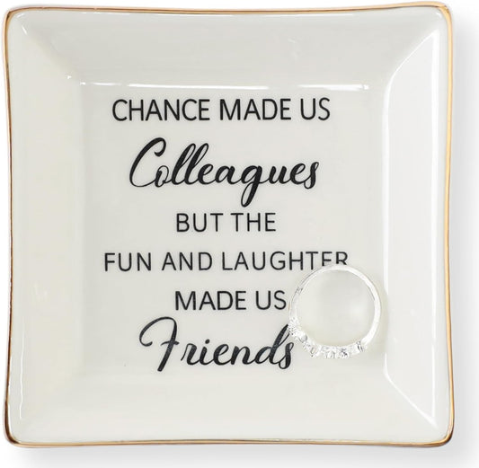 HOME SMILE Ceramic Ring Dish Jewelry Tray for Mom Sister Friends