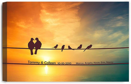 IPIC - We Are Family Personalized Artwork with Names, Customized Gift for Anniversary, Giclee Canvas Wall Art.. 30x20