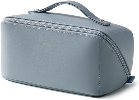 EACHY Travel Makeup Bag,Large Capacity Cosmetic Bags for Women,Waterproof Portable Pouch Open Flat Toiletry Bag Pattern Makeup Bag