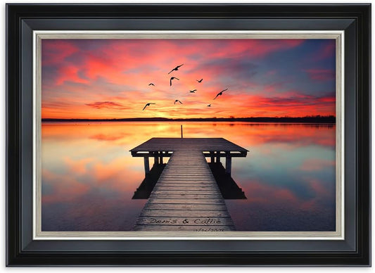 IPIC - Our Own Sunset Personalized Framed Wall Art with Names and Date on, Giclee Prints with Solid Wood Frame, Customized Gift and Memorial Gifts for Wedding Anniversary.