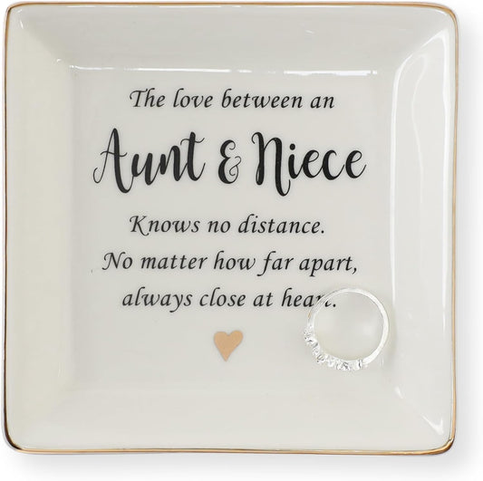 HOME SMILE Ceramic Ring Dish Jewelry Tray for Mom Sister Friends