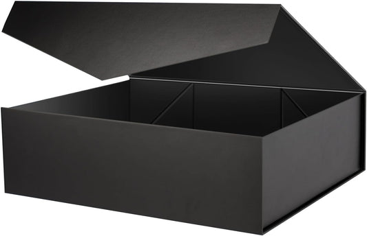 PACKHOME 17x14.5x5.5 Inches, Extra Large Gift Box with Lid, Magnetic Closure Box for Clothes and Large Gifts (Matte Black with Grain Texture)