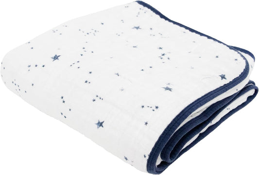 Little Unicorn Original Premium Cotton Quilt | Multi-Layered & Extra-Soft Muslin Fabric |for Babies & Toddlers (Shooting Stars)