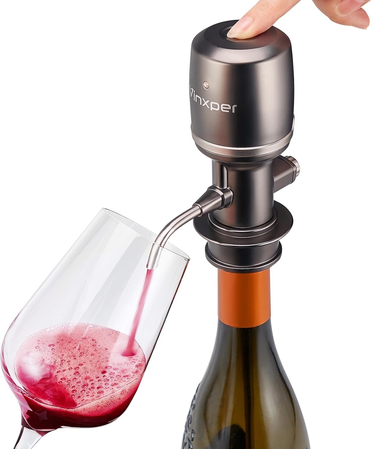 Wine Aerator Adjustable 0-4 Hours, Rechargeable Wine Air Aerator, Electric Wine Decanter, Wine Pourer for Wine, Gift for Men, Boyfriend, Dad