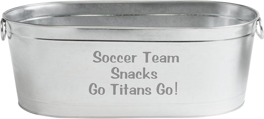Let's Make Memories Personalized Beverage Tub - Custom Beverage Tub - Unique Entertaining Essential - Galvanized Drink Tub - 20 ¾"L x 11 ¾"W x 7" H - 5.5 Gallons