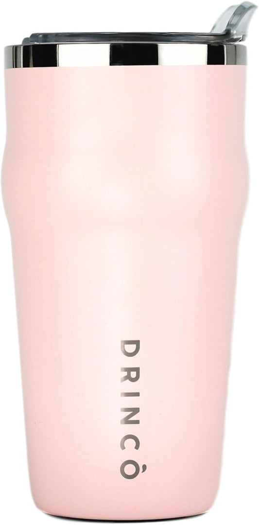 Drinco 20oz Stainless Steel Tumbler, Vacuum Insulated Tumbler Pint Glass Beer Mug with Built-in Bottle Opener, THOR (20oz Beer Tumbler, Pale Pink)
