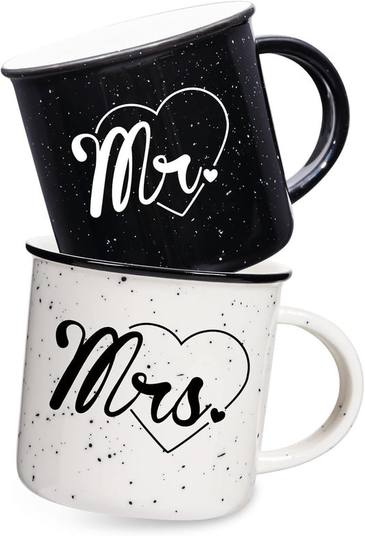 Mr and Mrs Mugs Set of 2 Coffee Mug 10 Ounce, Wedding Gift, His and Hers Gifts, Mr and Mrs Coffee Mug Set, Couple Coffee Mug Set Anniversary, Couples Gifts for Bride and Groom