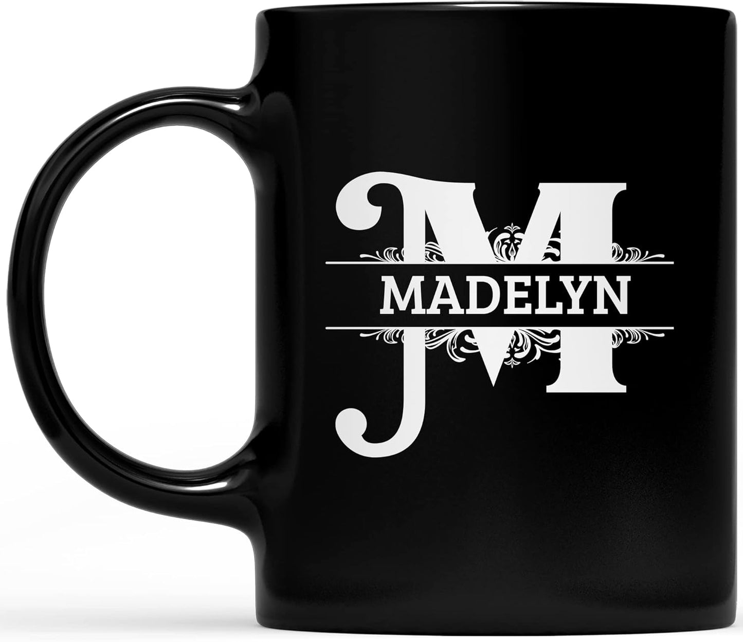 Initial Coffee Mug with Name Personalized for Women for Men Monogrammed gifts Letter Coffee Mug Custom Name Taza Personalizada Letters Initialed Monogram - Black Cup
